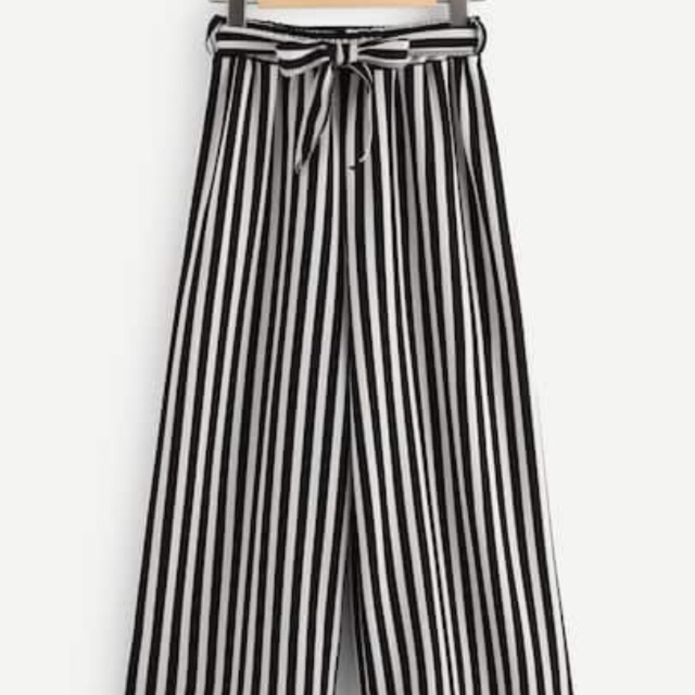 Paperbag striped pants